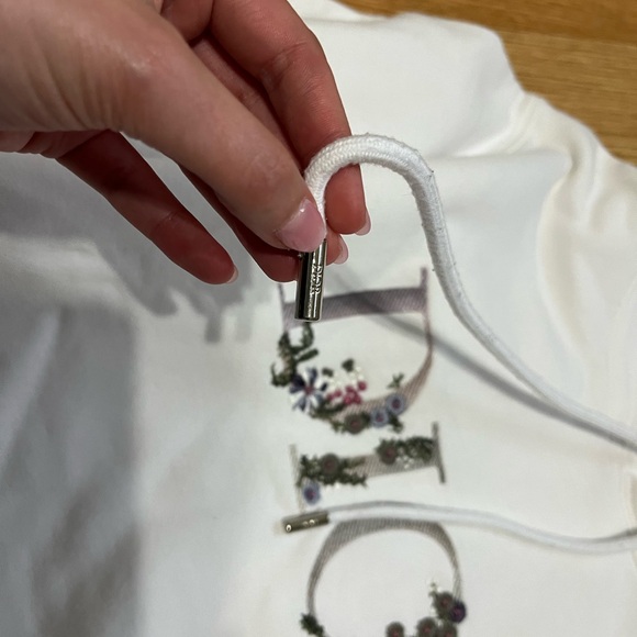 Dior Flowers Embroidered Hoodie in White Size Small - Picture 3 of 16